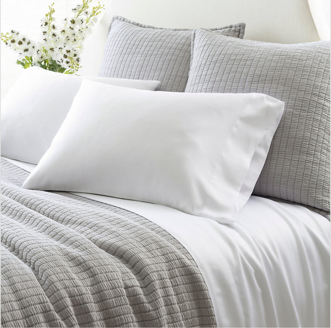 silken solid white sheet set